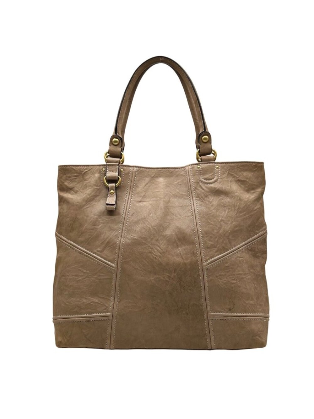 Juicy Couture Beige Faux Leather Tote Bag